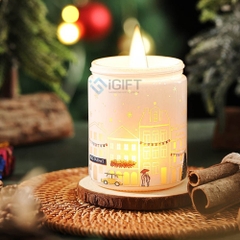 Nến thơm chủ đề Giáng Sinh in logo doanh nghiệp