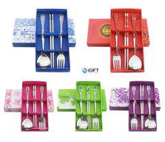 Set Đũa Muỗng Inox Cho Bé In Logo Theo Yêu Cầu