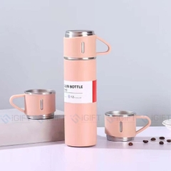 Set bình giữ nhiệt kèm 3 cốc - In khắc logo theo yêu cầu