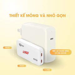 Sạc 9FIT Slim PD 65W 2C GaN - in theo yêu cầu