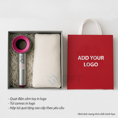 Set quà tặng Hộp túi mỹ thuật sang trọng + Quạt điện + Túi Canvas - In logo theo yêu cầu