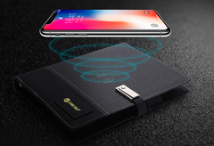 Sổ sạc không dây 8000mAh có USB và logo phát sáng - in logo doanh nghiệp