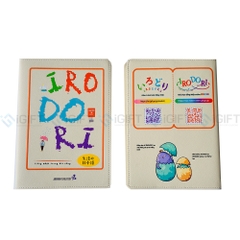 Sổ da bìa rời + Bút bi tự xóa in ấn logo IRO DORI - Trung tâm Giao lưu Văn hóa Nhật Bản