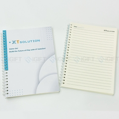 Bộ quà tặng sổ lò xo, cốc sứ, túi vải canvas - In logo XT Solution 
