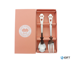 Set Đũa Muỗng Inox Cho Bé In Logo Theo Yêu Cầu
