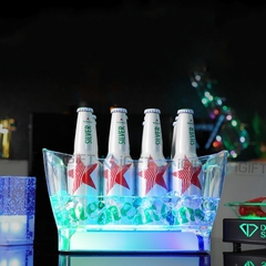 Xô đá trong suốt có đèn led - In Logo theo yêu cầu