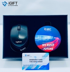 Bộ quà tặng thương hiệu Chuột Logitech và Lót Ly thiết kế theo yêu cầu