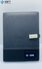 Sổ Sạc Không Dây 8000mAh Có USB - khắc logo khách hàng