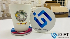 Lót ly gốm sứ in theo thiết kế  yêu cầu