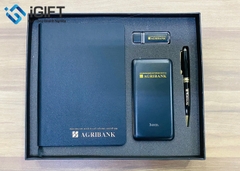 Bộ quà tặng Bút, Sổ, USB, Pin dự phòng in logo ngân hàng Agribank