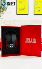 Chuột không dây Logitech M185 in logo thương hiệu MI2