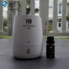 Bộ Quà Tặng Máy Xông Tinh Dầu Và Tinh Dầu In Logo Khách sạn Hoà Bình