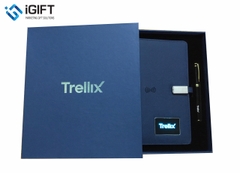 Giftset Sổ Sạc Đa Năng Không Dây 8000mAh Và Bút Ký khắc logo Trellix