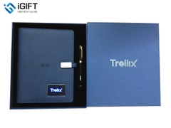 Giftset Sổ Sạc Đa Năng Không Dây 8000mAh Và Bút Ký khắc logo Trellix