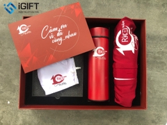 Gift Set Bình Sổ Áo Thun Khẩu Trang In Logo Rikkei Soft