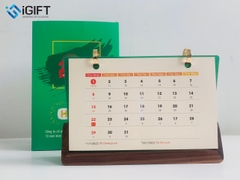 Lịch gỗ để bàn khắc logo HANFIMEX - MS06
