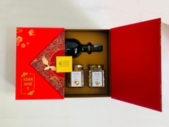 Bộ quà tặng Tết rượu vang và hạt QT07