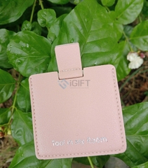 Gương mini bọc da in logo theo yêu cầu