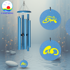 Chuông gió nhạc thiền Cảnh Đông – 6 thanh kim loại lớn – Treo ban công, sân vườn