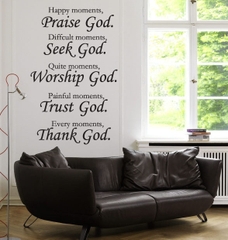 Decal dán tường chữ THANK GOD ý nghĩa sang trọng