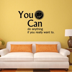 Decal dán tường chữ truyền động lực cuộc sống “You can do anything”