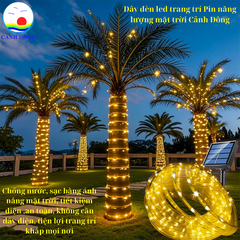 Dây đèn led trang trí sạc pin năng lượng mặt trời Cảnh Đông - Trang trí sân vườn, cửa hàng