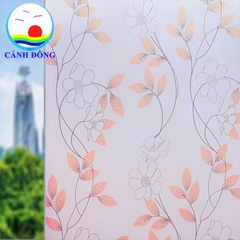 Decal dán kính mờ hoạ tiết hoa mai màu sắc sang trọng 200cm x 90cm