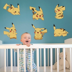 Decal dán tường phòng ngủ trẻ em pikachu combo 11 kiểu size lớn dễ thương