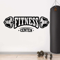 Decal dán kính FITNESS CENTER dán tường phòng gym trung tâm thể thao