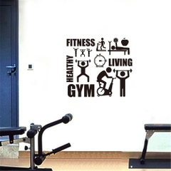Decal dán tường phòng Gym, Fitness, Healthy, Living
