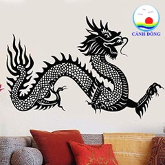 Decal dán tường hình con rồng uốn lượn sống động