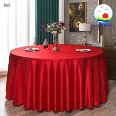 Khăn trải bàn tròn 160 cm 3 màu đỏ, đỏ đậm, vàng