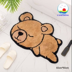 Thảm lau chân hình gấu cute -thảm chùi chân chống trơn trượt trang trí nhà cửa