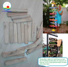 Thanh gỗ trơn tự nhiên đã đục 4 lỗ sẵn tạo biển hiệu quảng cáo, menu, bảng gỗ treo cửa,trang trí handmade sáng tạo