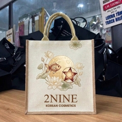 Túi vải linen 2NINE Korean Cosmetics in họa tiết Trung thu