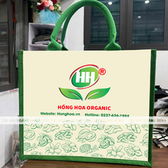 Túi vải linen Hồng Hoa Organic