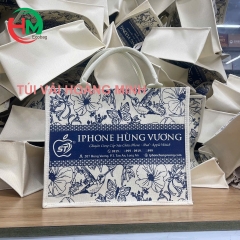 Túi Vải Linen In Logo IPHONE HÙNG VƯƠNG Cao Cấp Cho Shop Điện Thoại & Phụ Kiện