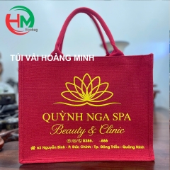 Túi Vải Linen Cao Cấp In Logo Quỳnh Nga Spa Beauty & Clinic