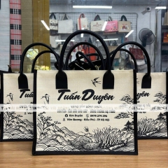 Túi Vải Linen In Logo Tuấn Duyên – Thiết Kế Sang Trọng Cho Thương Hiệu Yến Sào Cao Cấp
