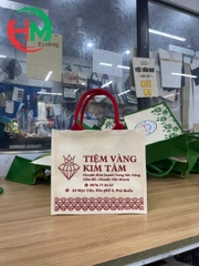 Túi vải linen in logo Tiệm Vàng Kim Tâm - Mẫu Túi Quà Tặng Sang Trọng