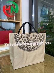 Tui vải đay linen họa tiết Trống đồng