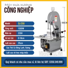 Máy Cưa Xương Vỏ Nhôm SJ-250. Máy Cắt Thịt Cá, Chân Giò Đông Lạnh.