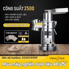 Máy nghiền thuốc Đông y AK-25 loại 6 búa. Tinh chế Thuốc Nam chuyên nghiệp