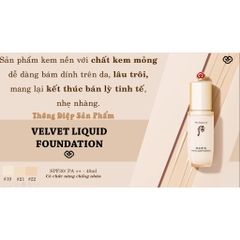 Kem Nền Whoo Gongjinhyang: Mi Velvet Liquid Foundation 40ml