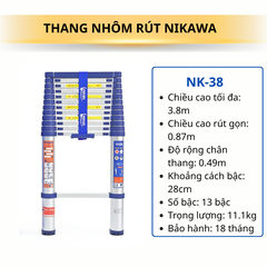 Thang rút đơn Nikawa NK-38 (3,8m)