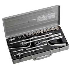 Hộp đầu khẩu và cần vặn TONE 21 chi tiết 3/8" 1500