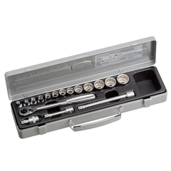 Hộp đầu khẩu và cần vặn TONE 17 chi tiết 3/8" 1570M