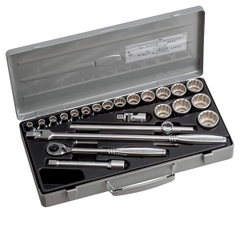 Hộp đầu khẩu và cần vặn TONE 25 chi tiết 1/2" 160M