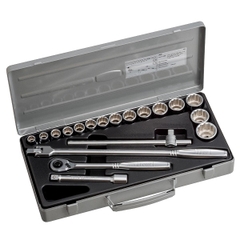 Hộp đầu khẩu và cần vặn TONE 19 chi tiết 1/2" 260