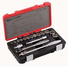 Hộp đầu khẩu và cần vặn TONE 17 chi tiết 1/2" 4130MP
